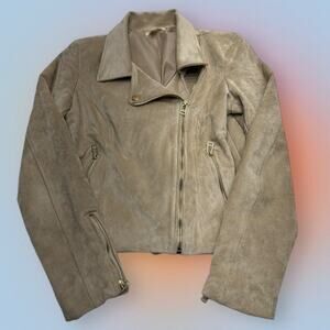 MIAMI Women’s Small Beige Soft Faux Suede Jacket